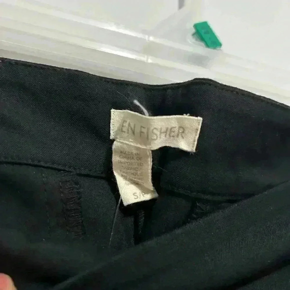 Eileen Fisher Womens Black Ankle Crop Pull On Pants Size Small Size Zipper - Picture 3 of 5